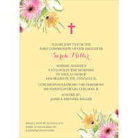 Yellow Corner Floral Invitations