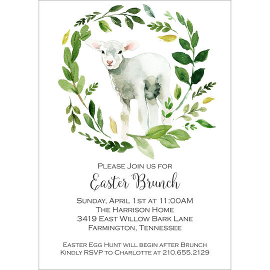 Easter Lamb Wreath Invitations