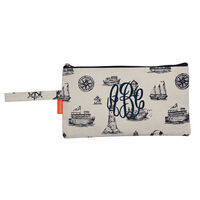 Personalized Nautical Navy Canvas Clutch Bag