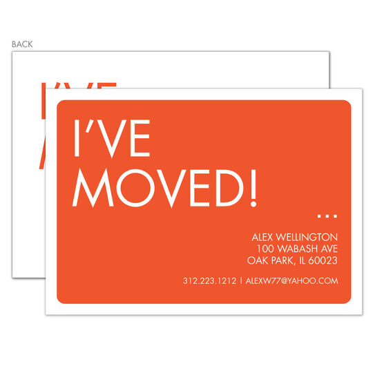 Orange I Ve Moved Moving Announcements