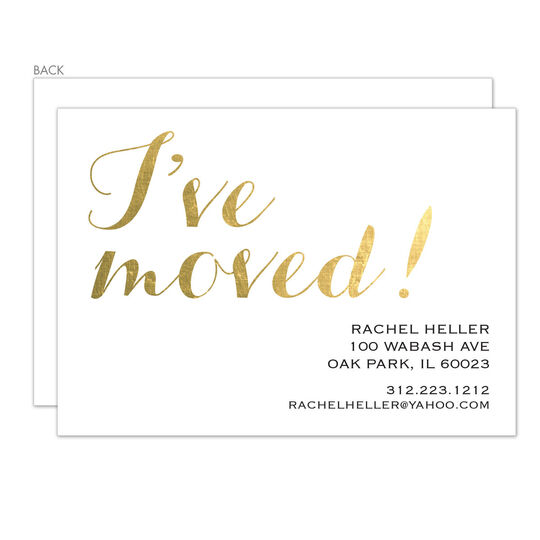 I Ve Moved Foil Stamped Moving Announcements