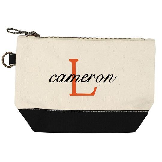 Nantucket Cosmetic Bag with Black Trim