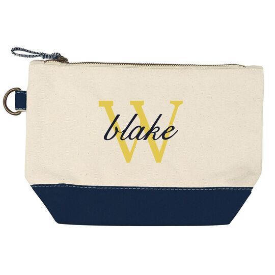 Nantucket Cosmetic Bag with Navy Trim