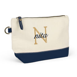 Nantucket Cosmetic Bag with Navy Trim