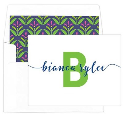 Big Name and Initial Folded Note Cards