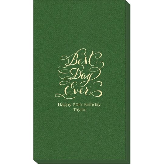 Whimsy Best Day Ever Linen Like Guest Towels