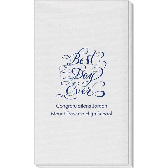 Whimsy Best Day Ever Linen Like Guest Towels