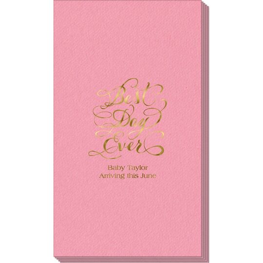 Whimsy Best Day Ever Linen Like Guest Towels