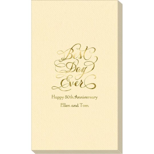 Whimsy Best Day Ever Linen Like Guest Towels