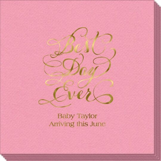 Whimsy Best Day Ever Linen Like Napkins