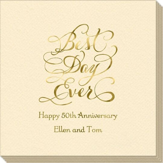 Whimsy Best Day Ever Linen Like Napkins