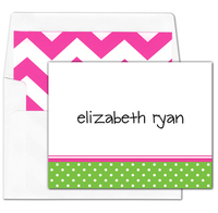 Shocking Pink/Green Foldover Note Cards