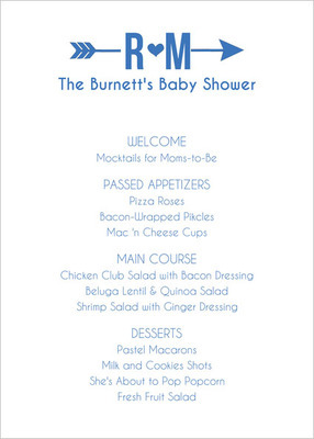 Cupid's Arrow Menu Cards