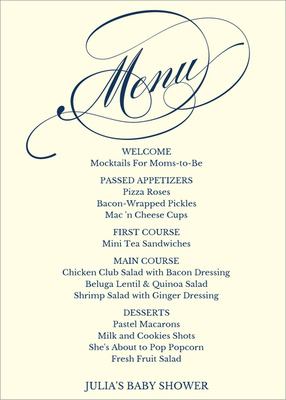 Romantic Script Menu Cards