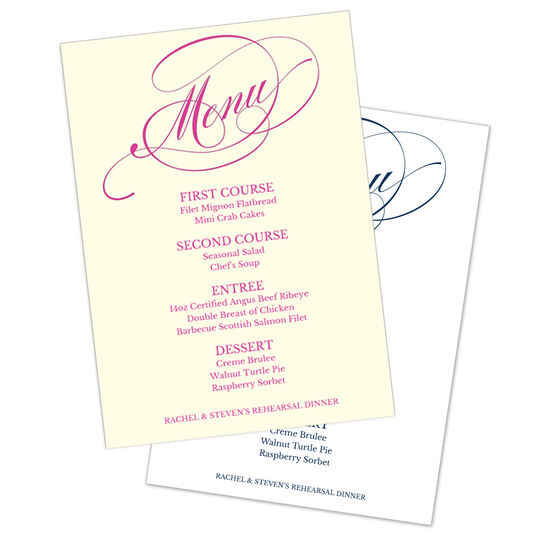 Romantic Script Menu Cards