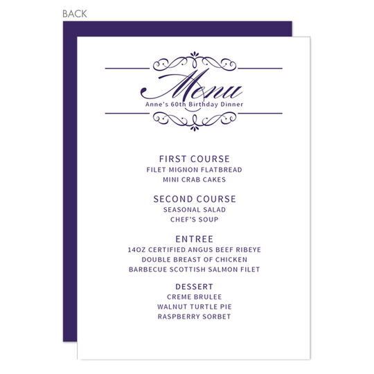 Bellissimo Menu Cards