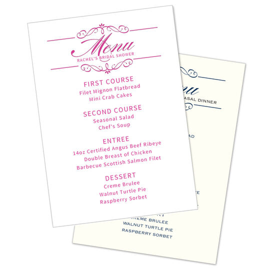 Bellissimo Menu Cards