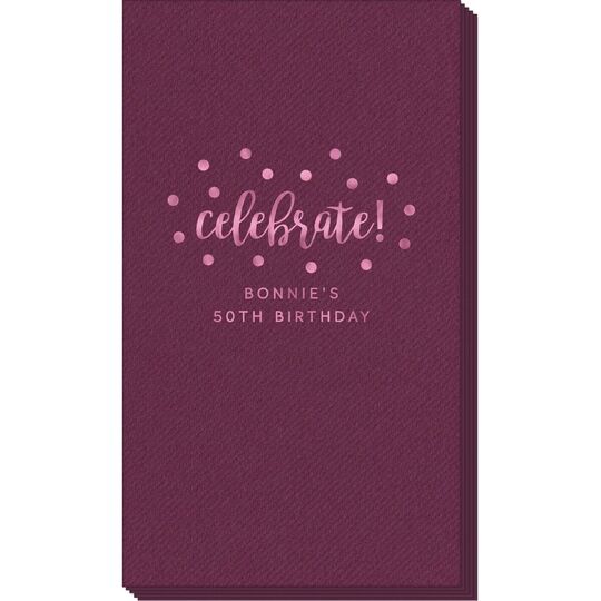 Confetti Dots Celebrate Linen Like Guest Towels