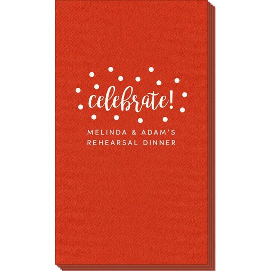 Confetti Dots Celebrate Linen Like Guest Towels