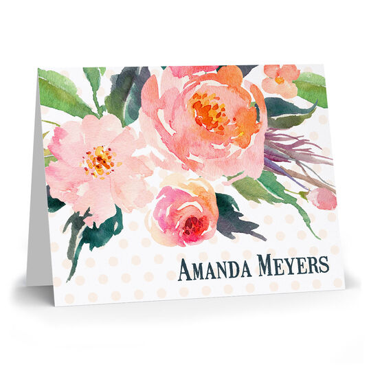 Watercolor Bouquet Folded Note Cards