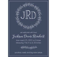 Wreath Photo Birth Announcements