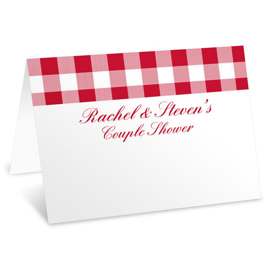 Gingham Folded Place Cards