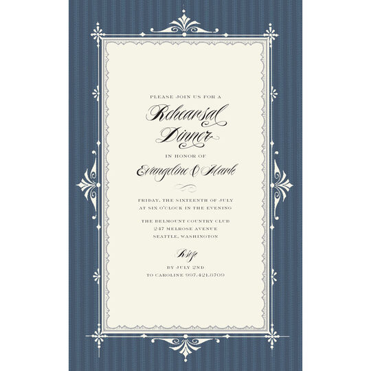 Knife and Fork Blue Die-cut Invitations