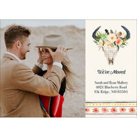 Floral Steer Photo Moving Announcements
