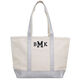 Personalized Natural and Silver Medium Trimmed Classic Tote Image 1 of 3