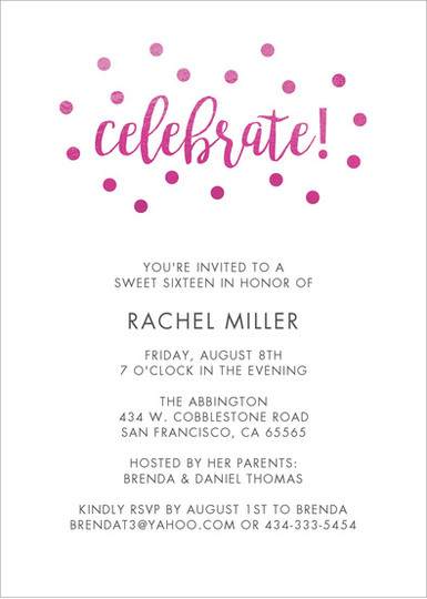 Celebrate Confetti Dots Foil Invitations