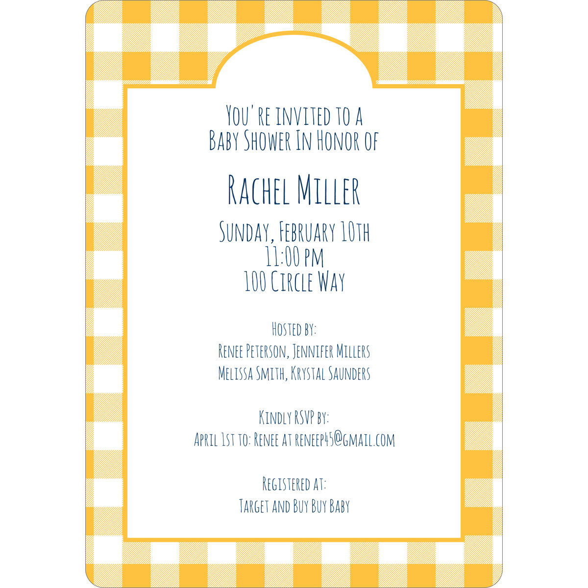 Gingham Invitations