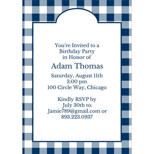 Gingham Invitations