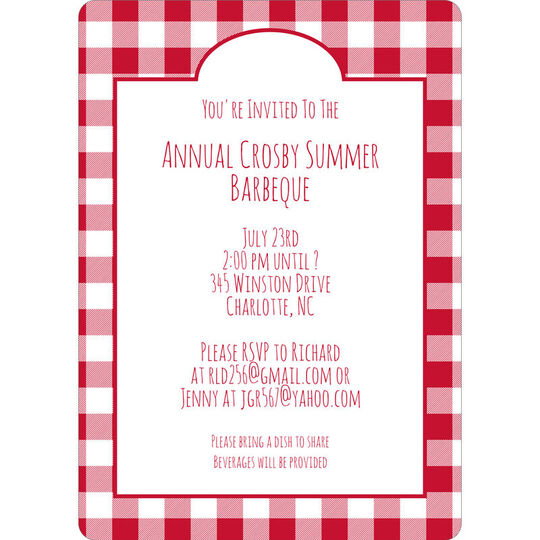 Gingham Invitations