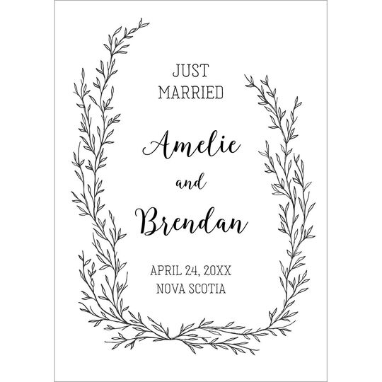 Black and White Vine Wedding Announcements