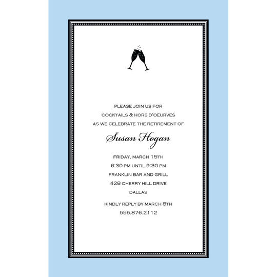 Etched Blue Border Invitations