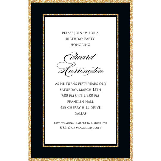 Sparkle Border Invitations