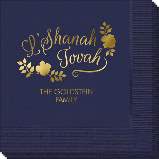 Floral L'Shanah Tovah Napkins