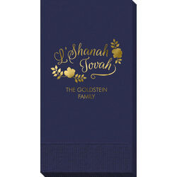 Floral L'Shanah Tovah Guest Towels