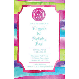 Watercolor Stripes Invitations