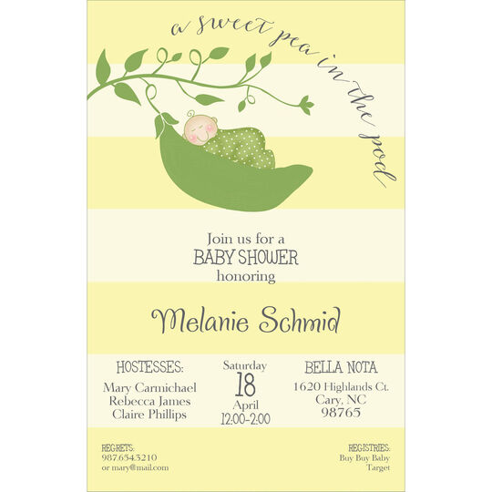 Pea in the Pod Shower Invitations