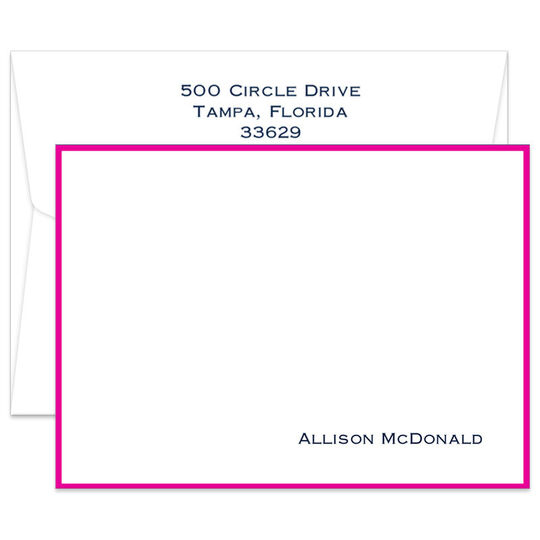 Triple Thick Champion Border Flat Note Cards - Raised Ink