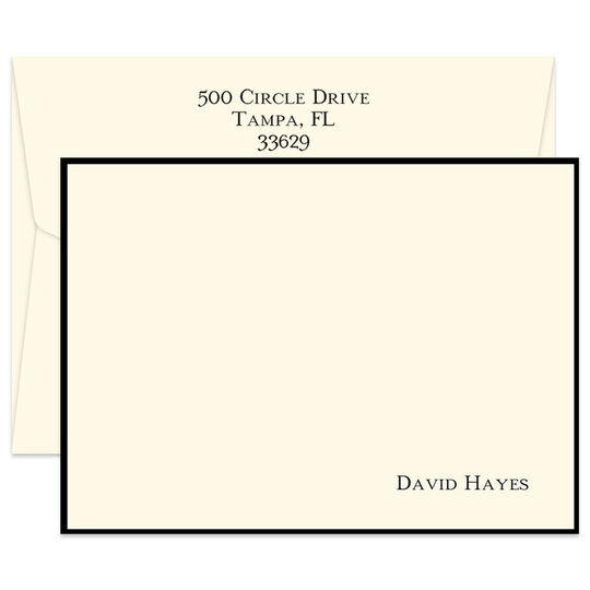 Triple Thick Champion Border Flat Note Cards - Raised Ink