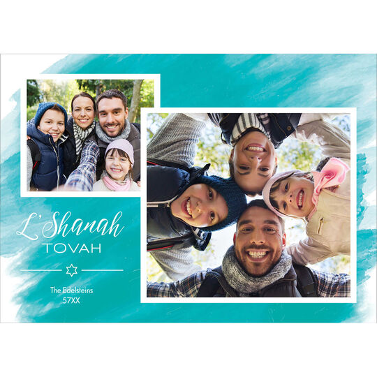 Teal L'Shanah Tovah Photo Jewish New Year Cards