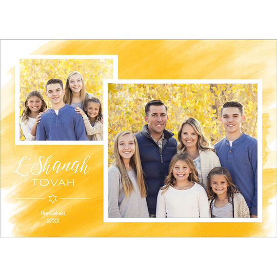 Gold L'Shanah Tovah Photo Jewish New Year Cards