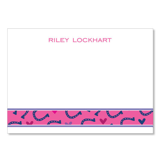 Pink Horseshoes Flat Note Cards
