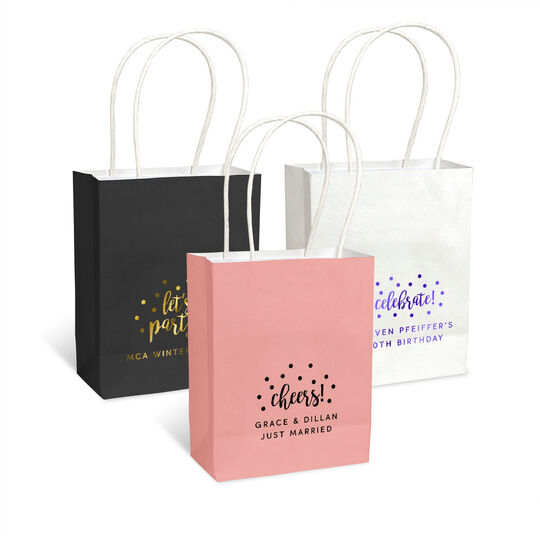 Personalized Confetti Dot Mini Twisted Handled Bags