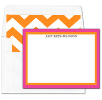 Shocking Pink/Orange Flat Note Cards