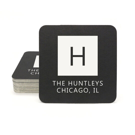 Block Initial Square Coasters