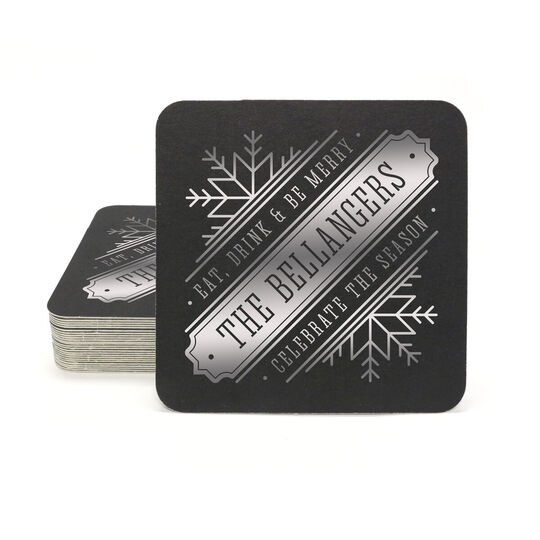 Vintage Snowflake Square Coasters