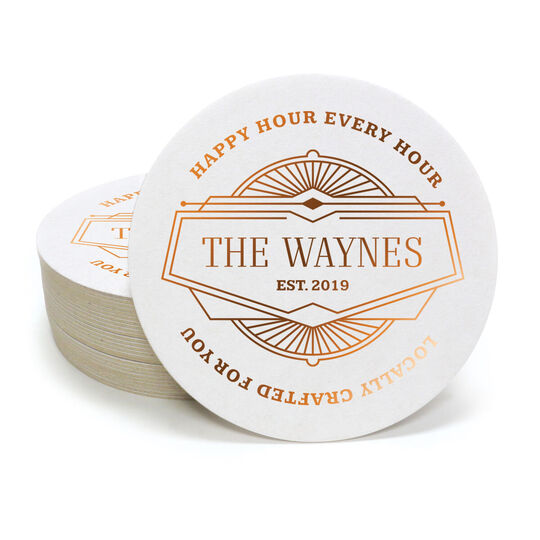Happy Hour Every Hour Round Coasters
